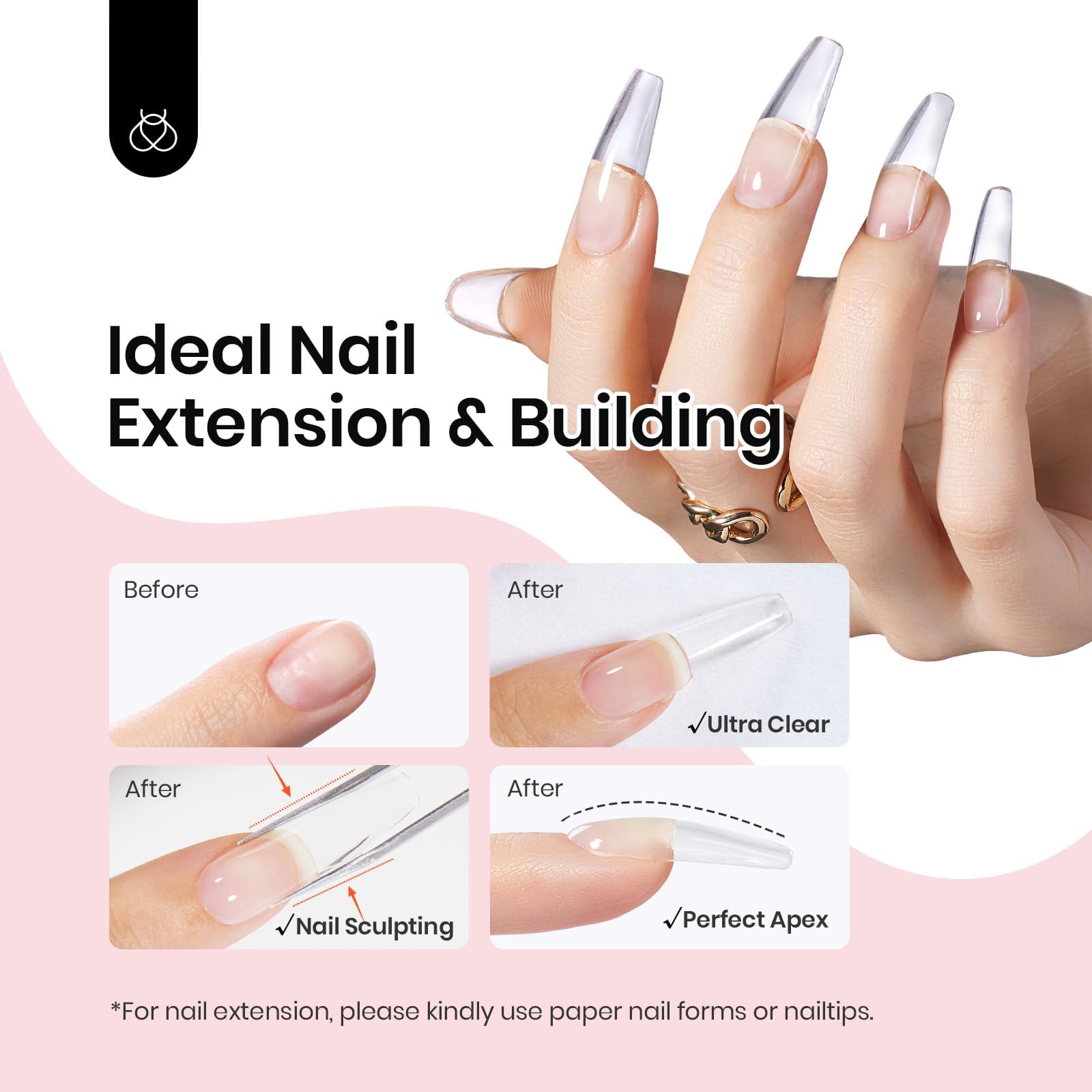 Beetles 9-in-1 builder gel in action enabling multiple nail services.