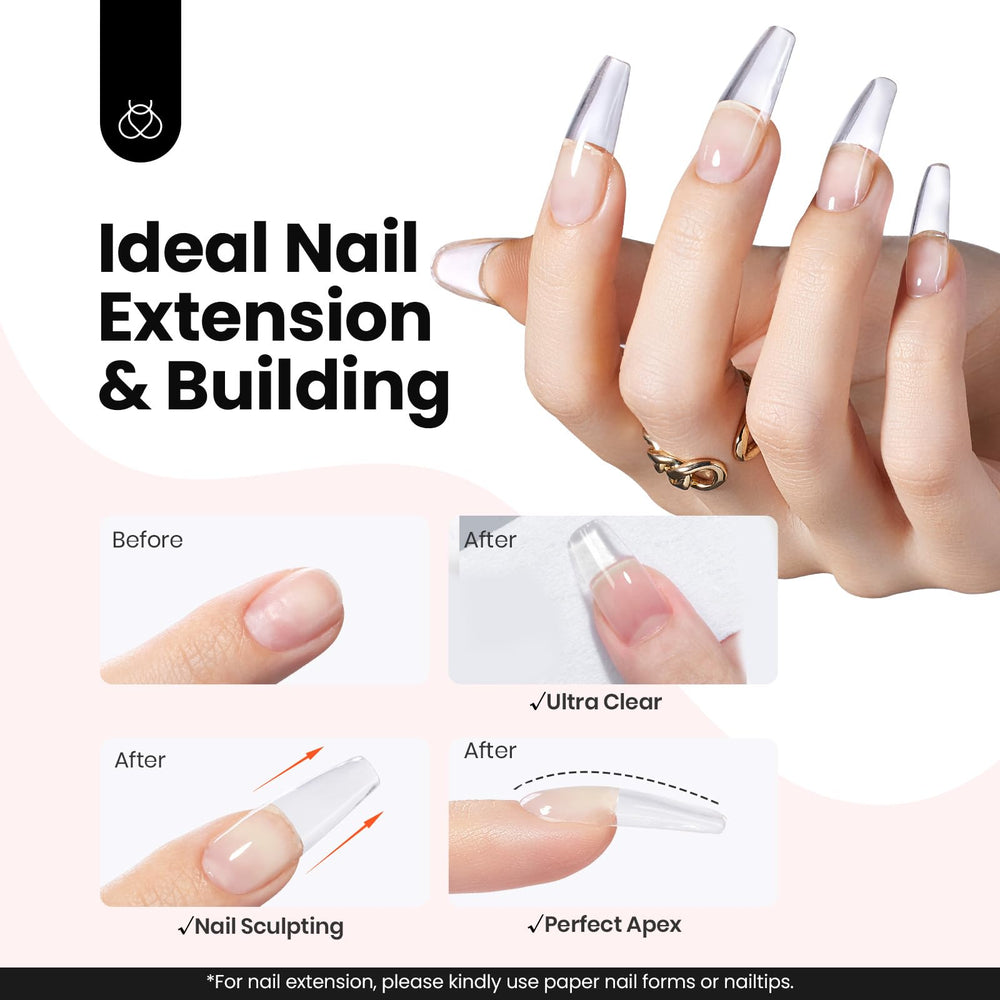 Beetles HEMA-Free Hard Gel apex-building-nail-extension helps create a durable C-curve for longer wear.