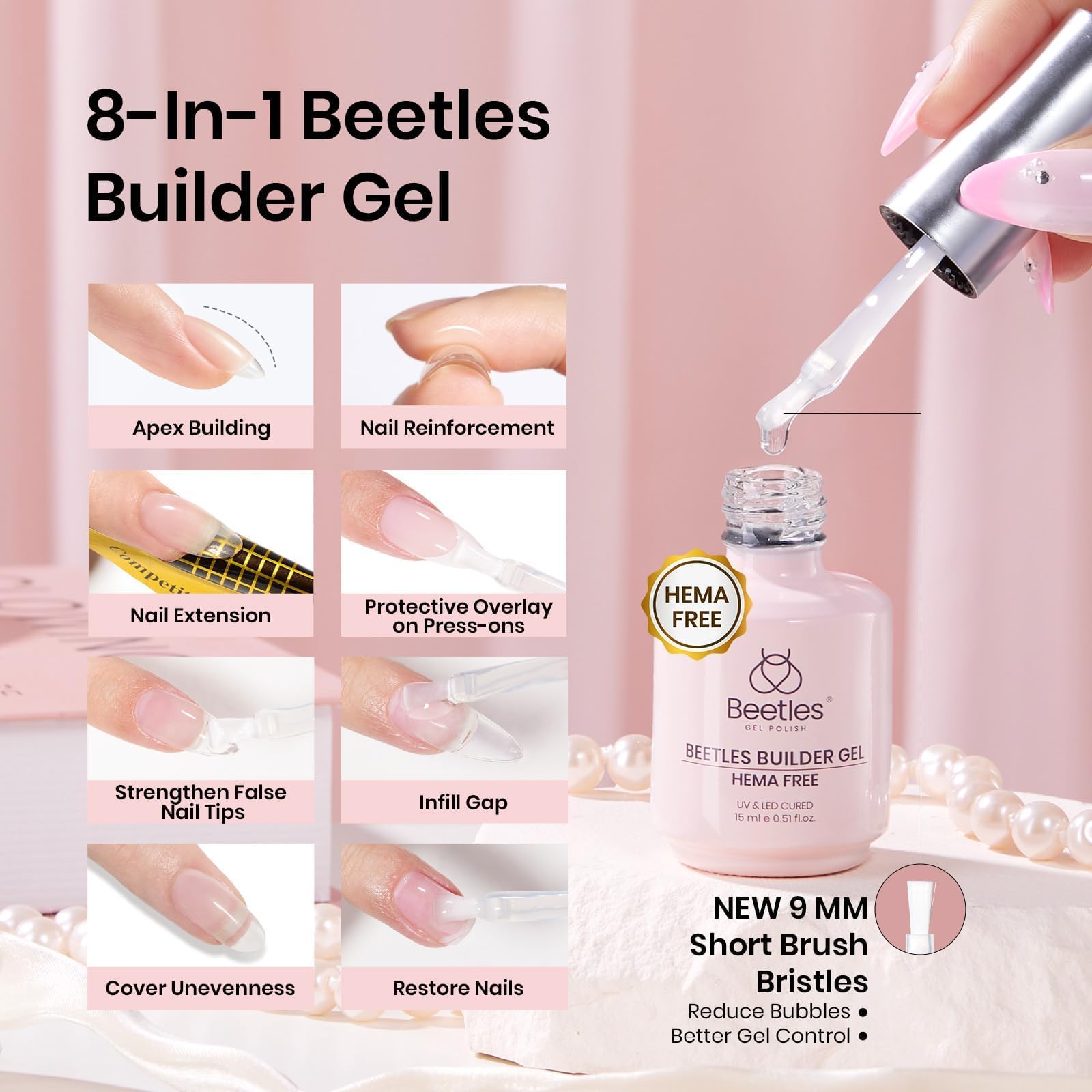 Beetles apice-uñas fortalecidas para un aspecto natural