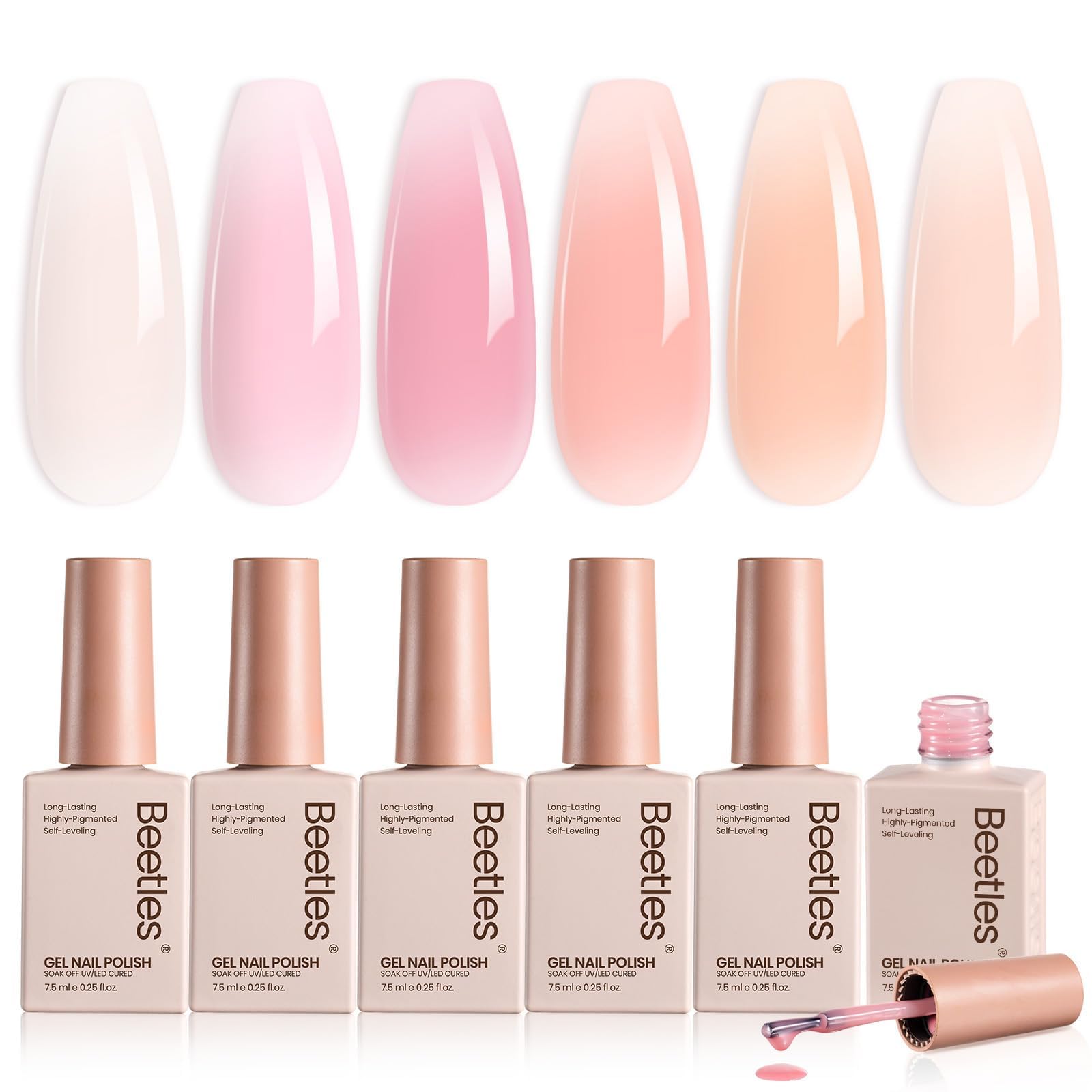 Beetles nude pink jelly gel kit notes base coats sold separately