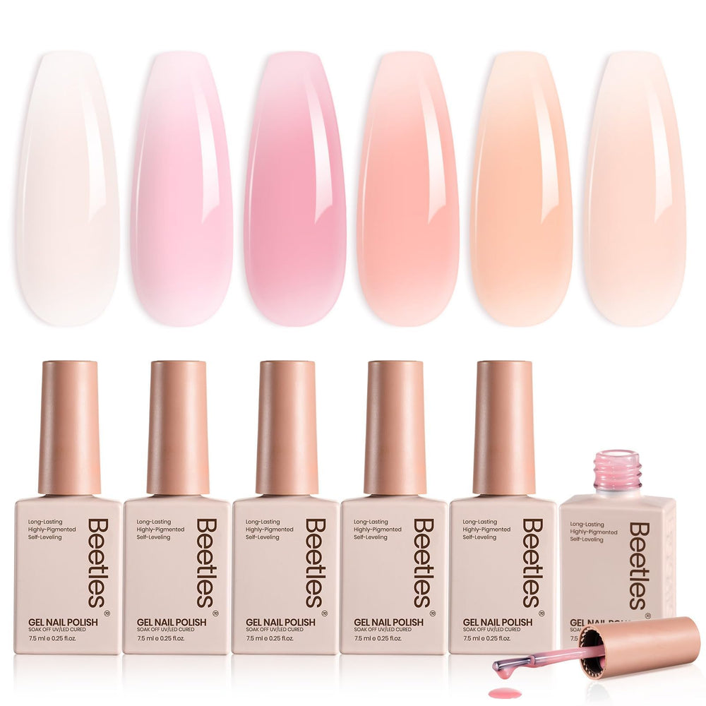 Beetles nude pink jelly gel kit notes base coats sold separately