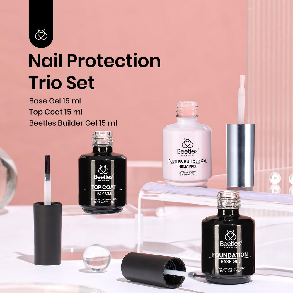 Beetles base coat application demonstrates easy, wipe-free adhesion for durable nails.