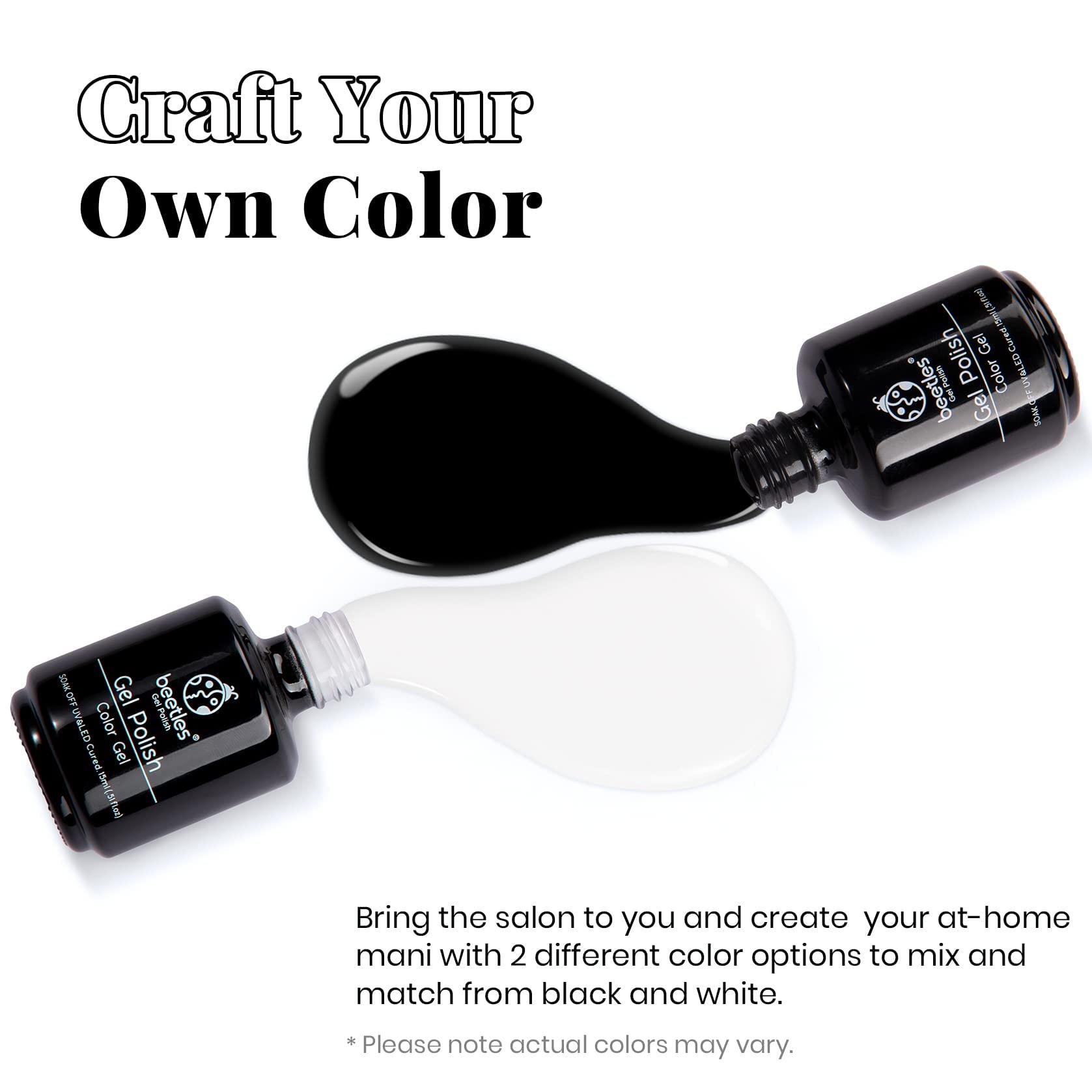 Beetles black gel nail polish kit packaging showing bold shade for French manicure looks