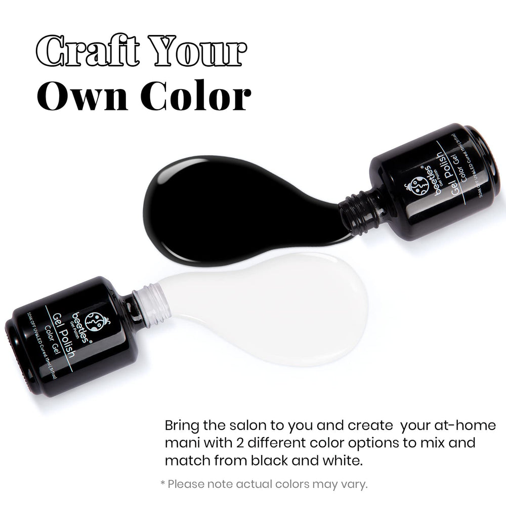 Beetles black gel nail polish kit packaging showing bold shade for French manicure looks