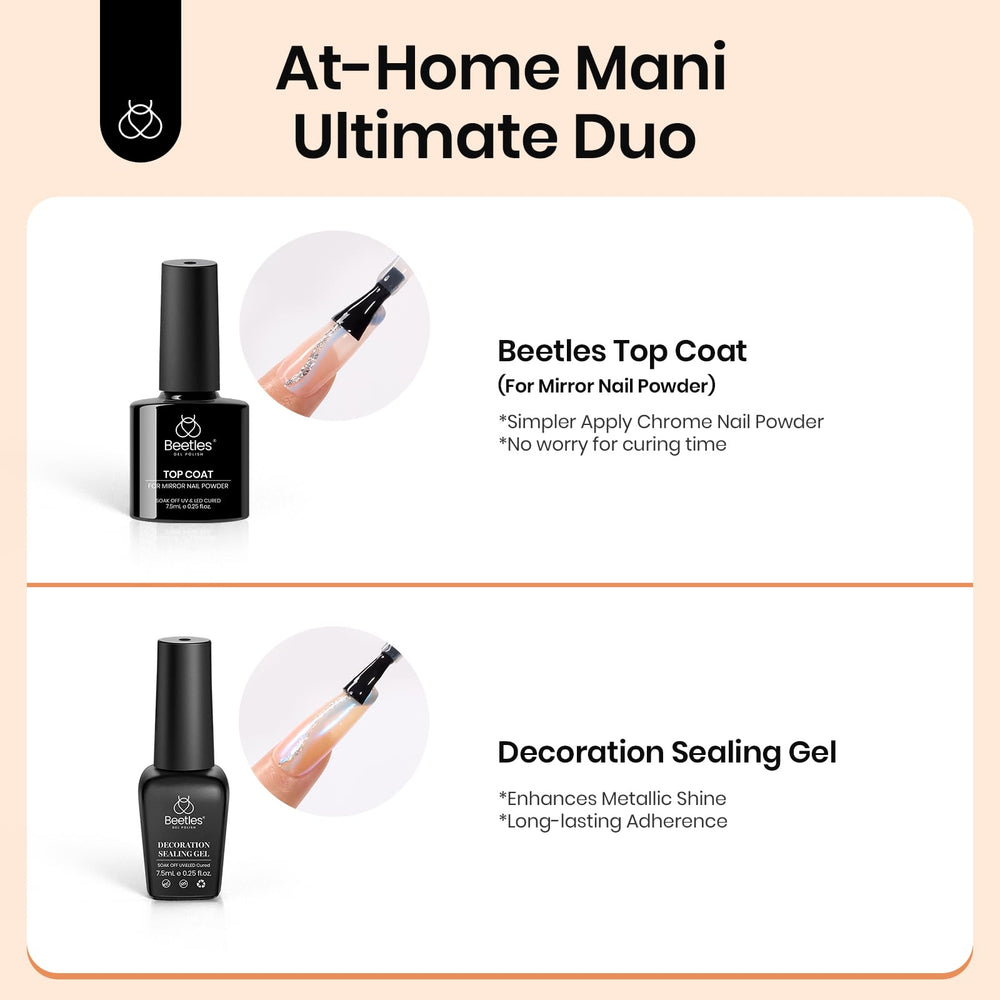 Beetles black gel polish adds contrast for chrome nail art