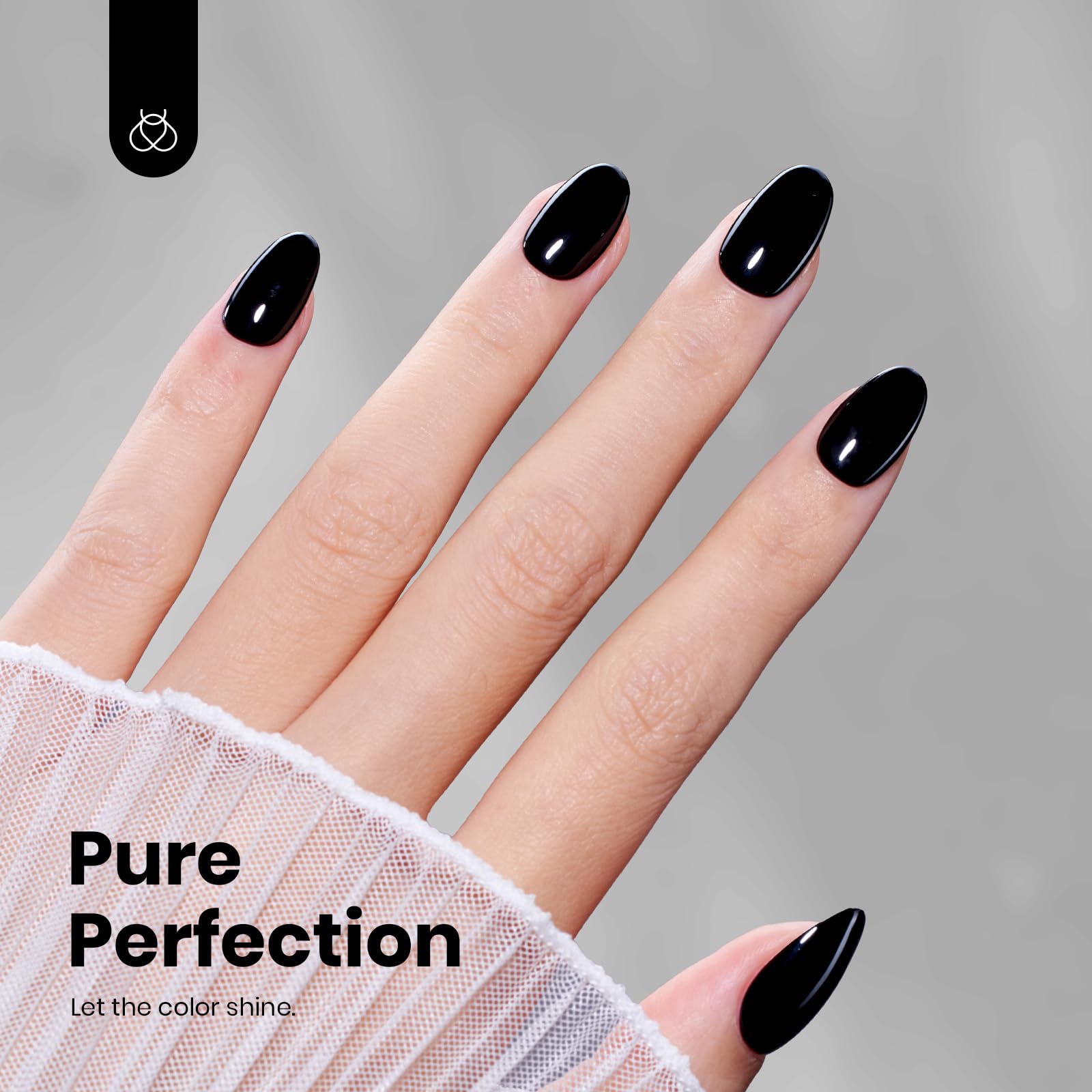 Beetles Black Winter Gel Polish application step shows smooth, even coat for flawless coverage.