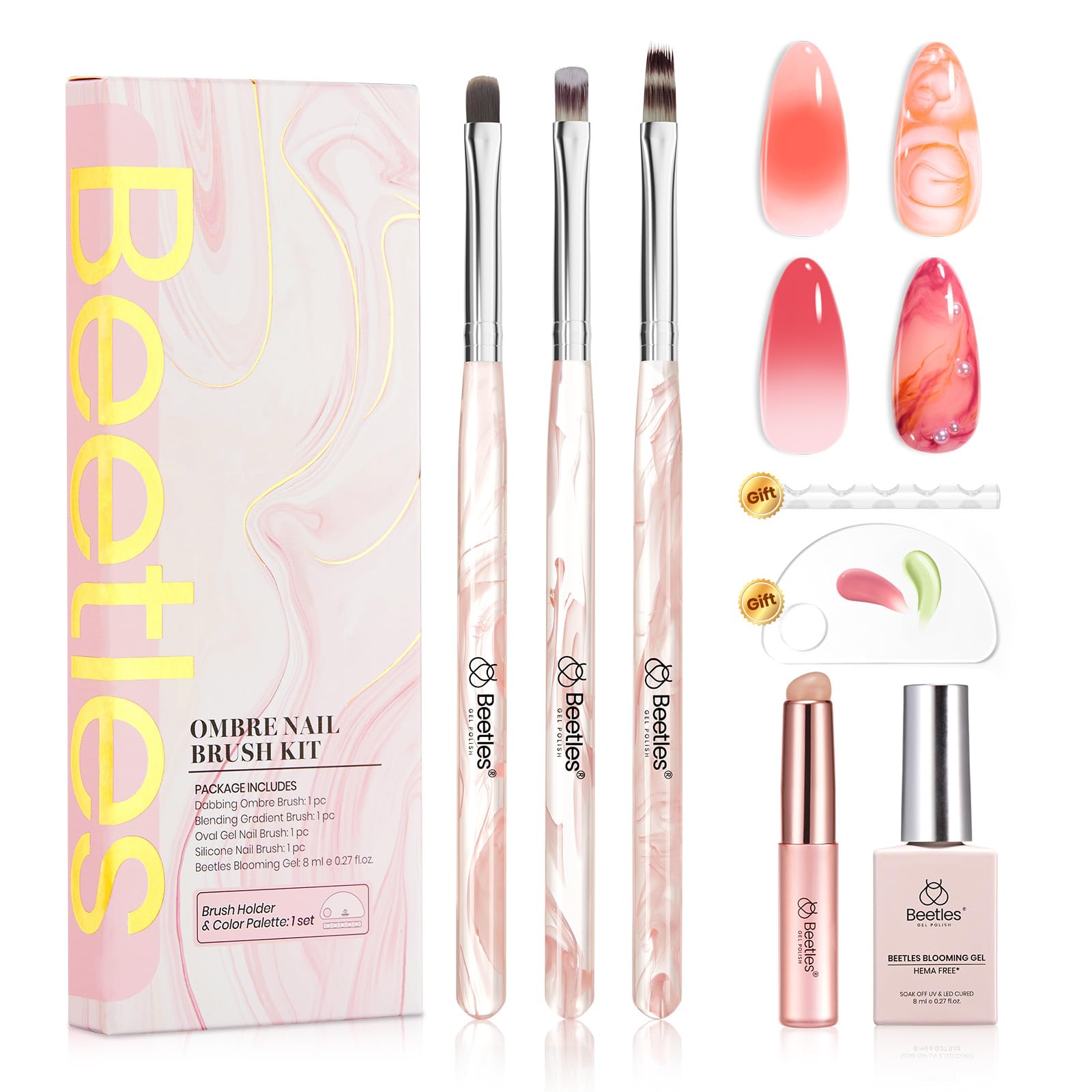 Beetles Blooming Gel nail art set bundle for at-home manicure versatility