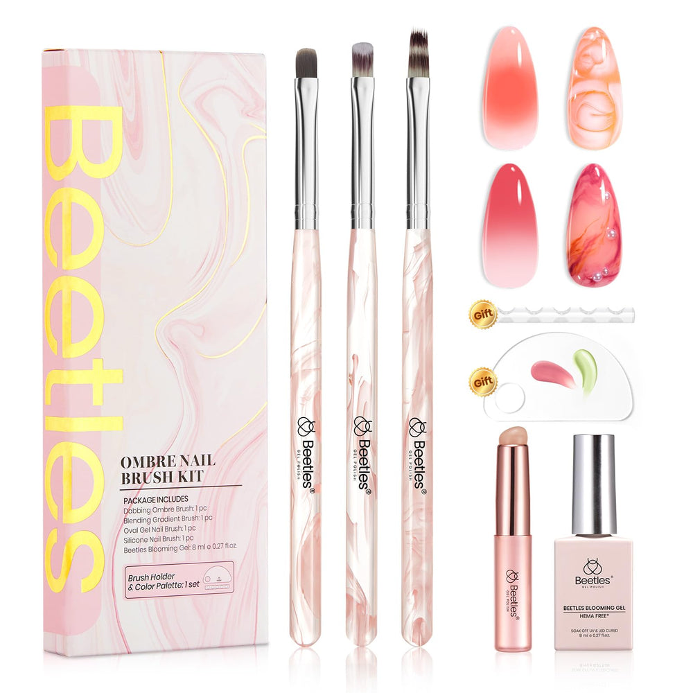 Beetles Blooming Gel nail art set bundle for at-home manicure versatility