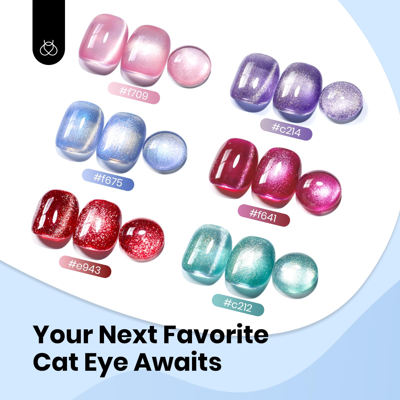 Beetles Blue Cat Eye gel polish gift set for beauty lovers.