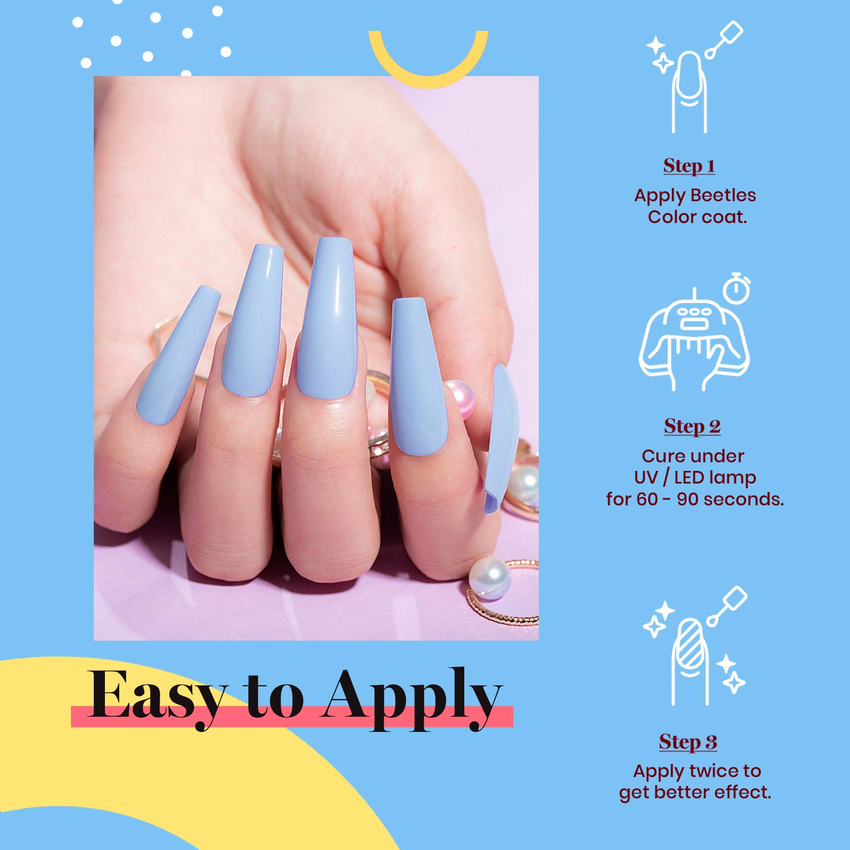 Beetles Blue Gel Polish packaging appeals as gift-ready with neat bottle