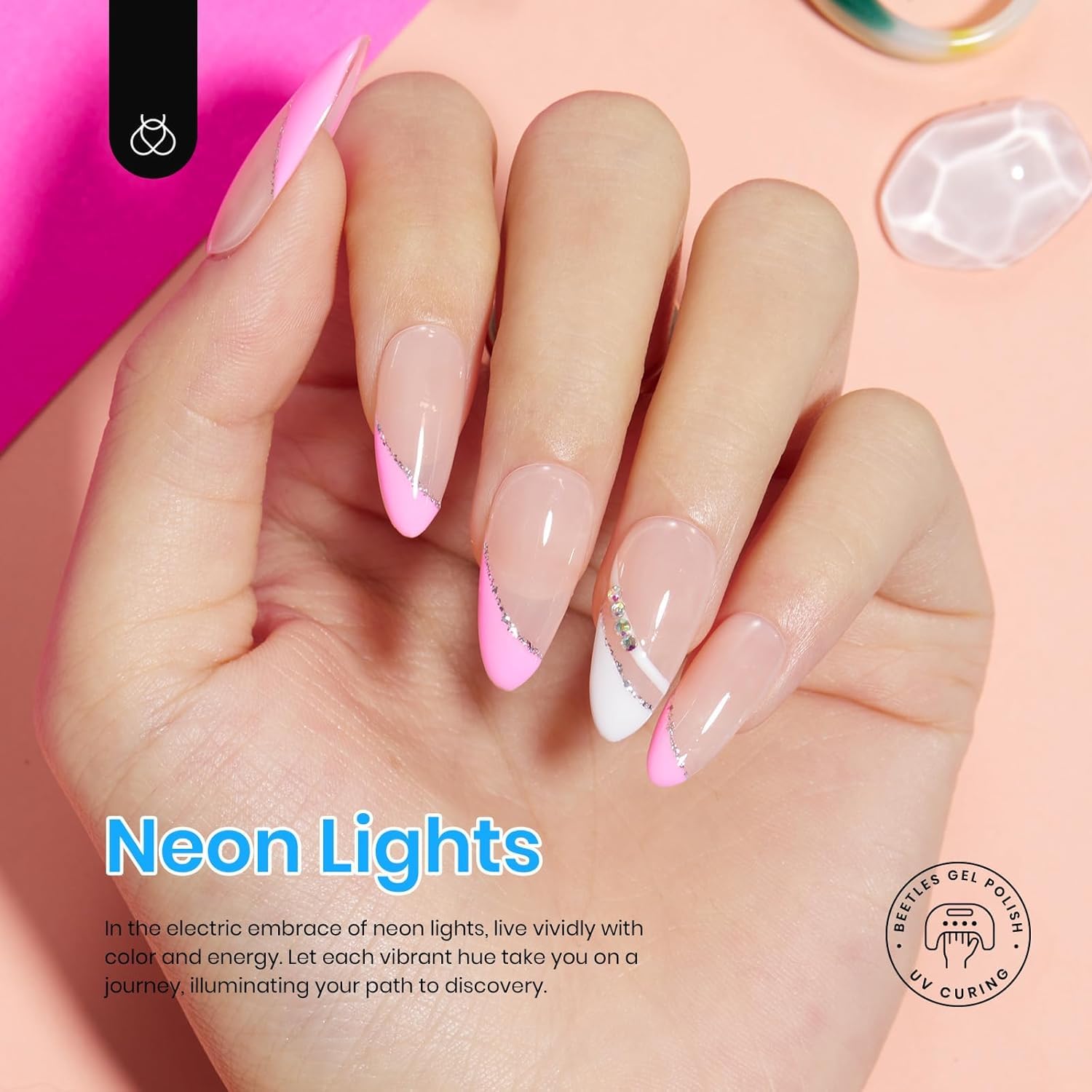Beetles blue neon gel polish for vibrant party nails
