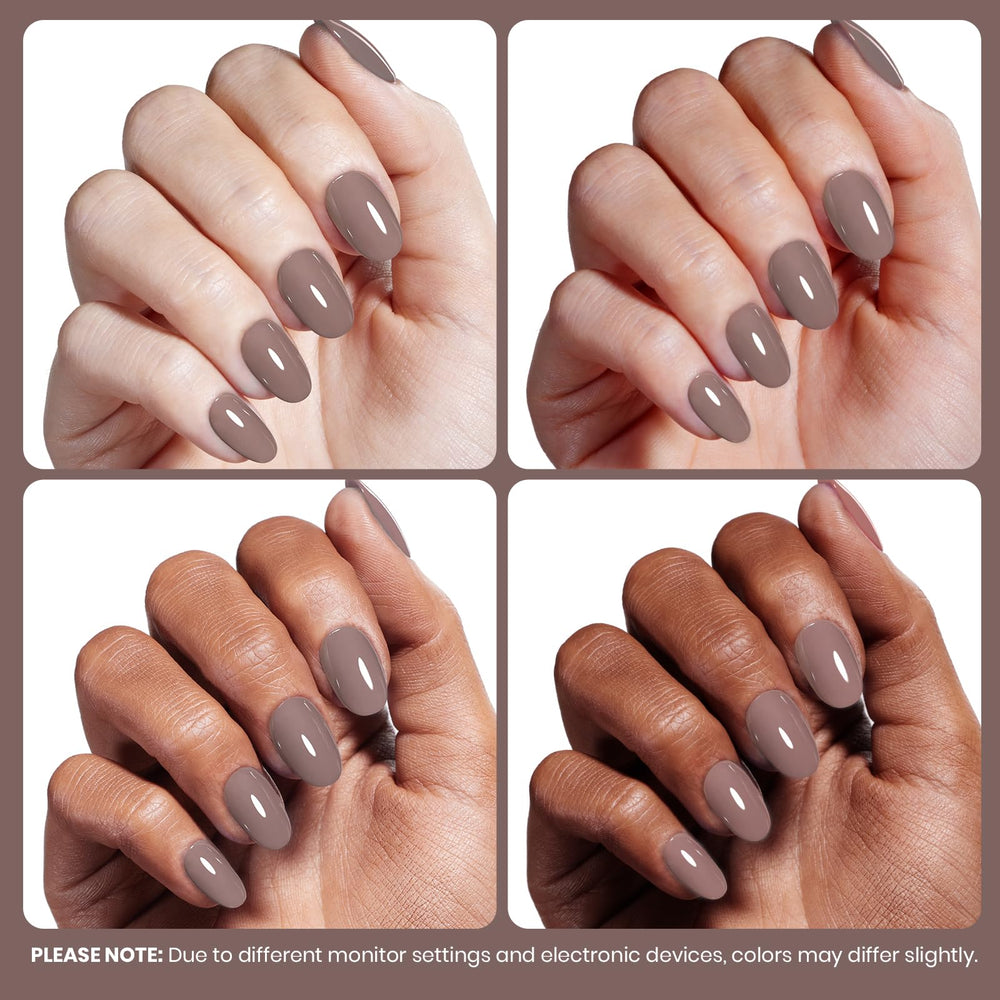 Beetles Brown Gel Nail Polish curing image shows quick 60-90 second UV/LED cure.