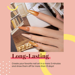 Beetles Brown Gel Nail Polish nude tone on nail for natural look