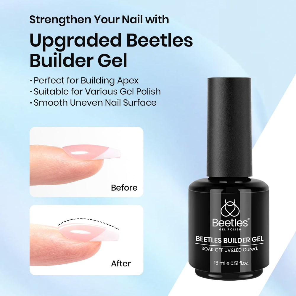 Beetles Builder Gel 7-in-1 showcases shaping and durability for clean nails.