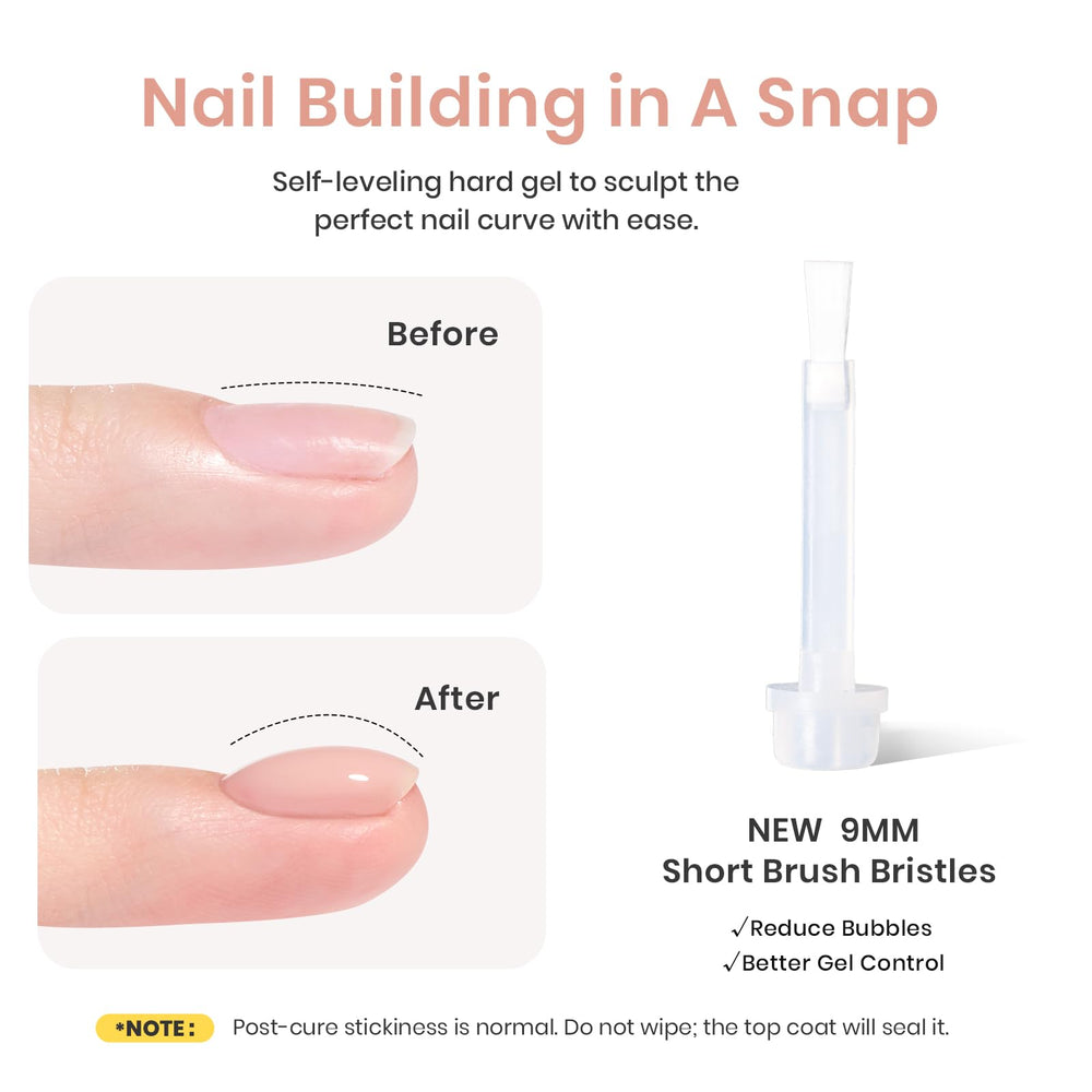 Beetles Builder Gel 9mm short brush close-up for precise application