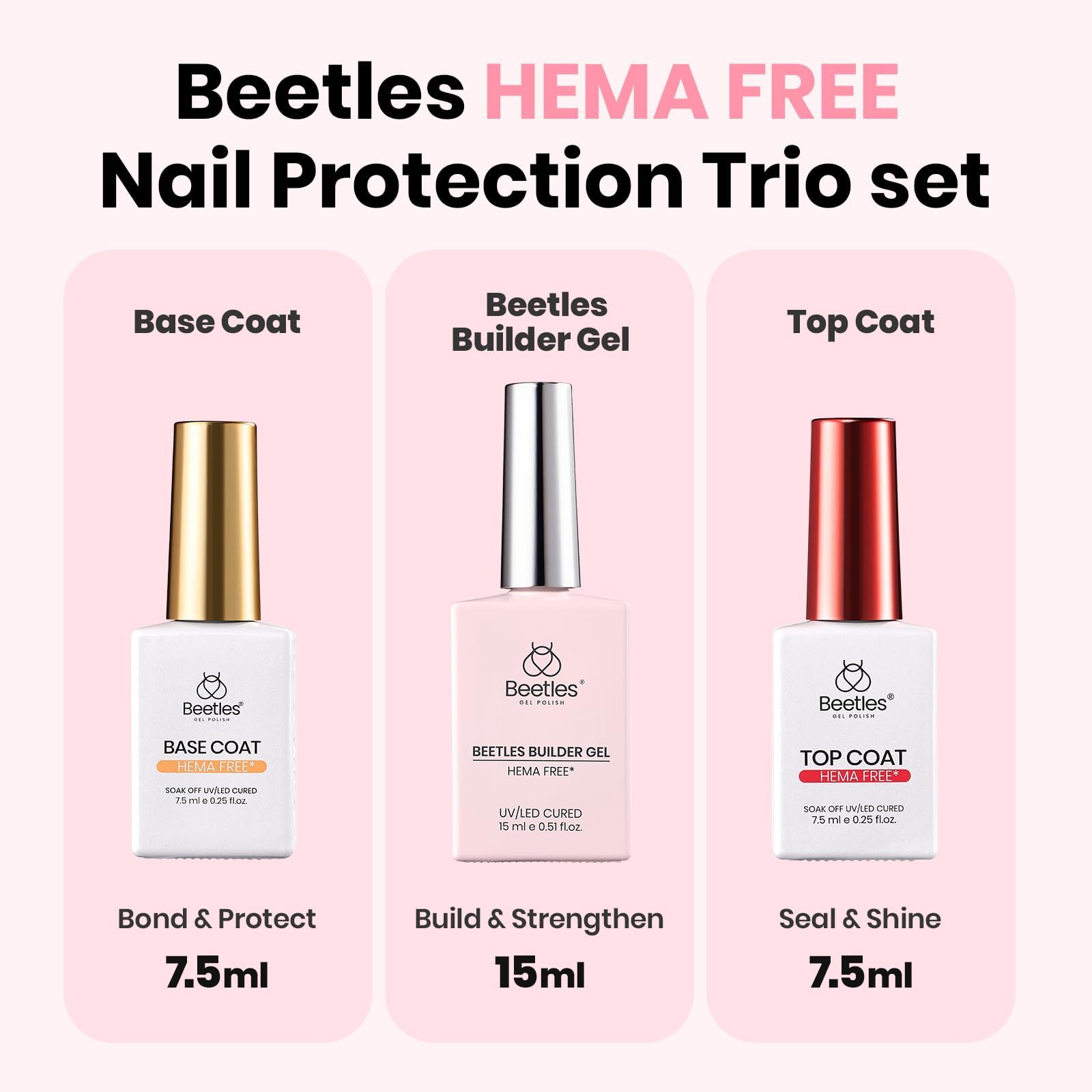 Beetles Builder Gel apex-building helps create strong curves for extensions.