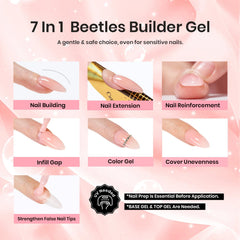 Beetles Builder Gel apex-shaping highlights a strong apex for durable nails.