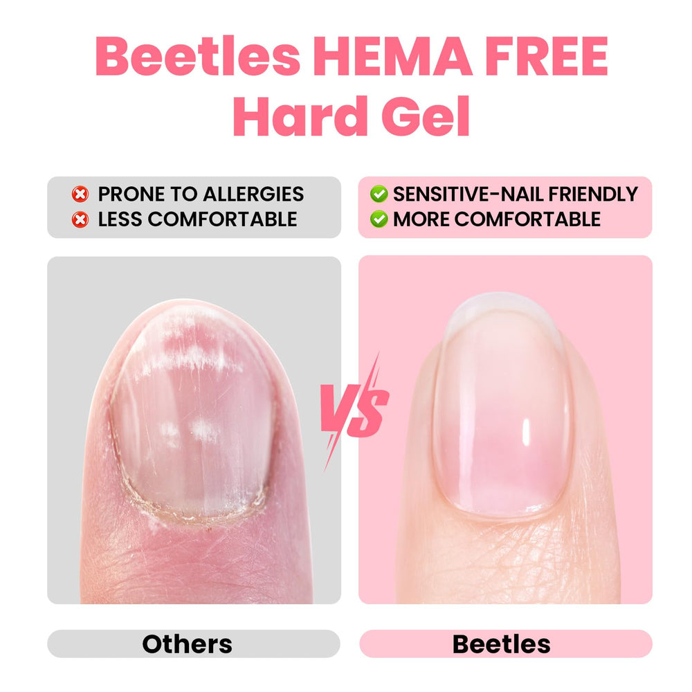 Beetles builder gel application on natural nails showing sculpting precision.