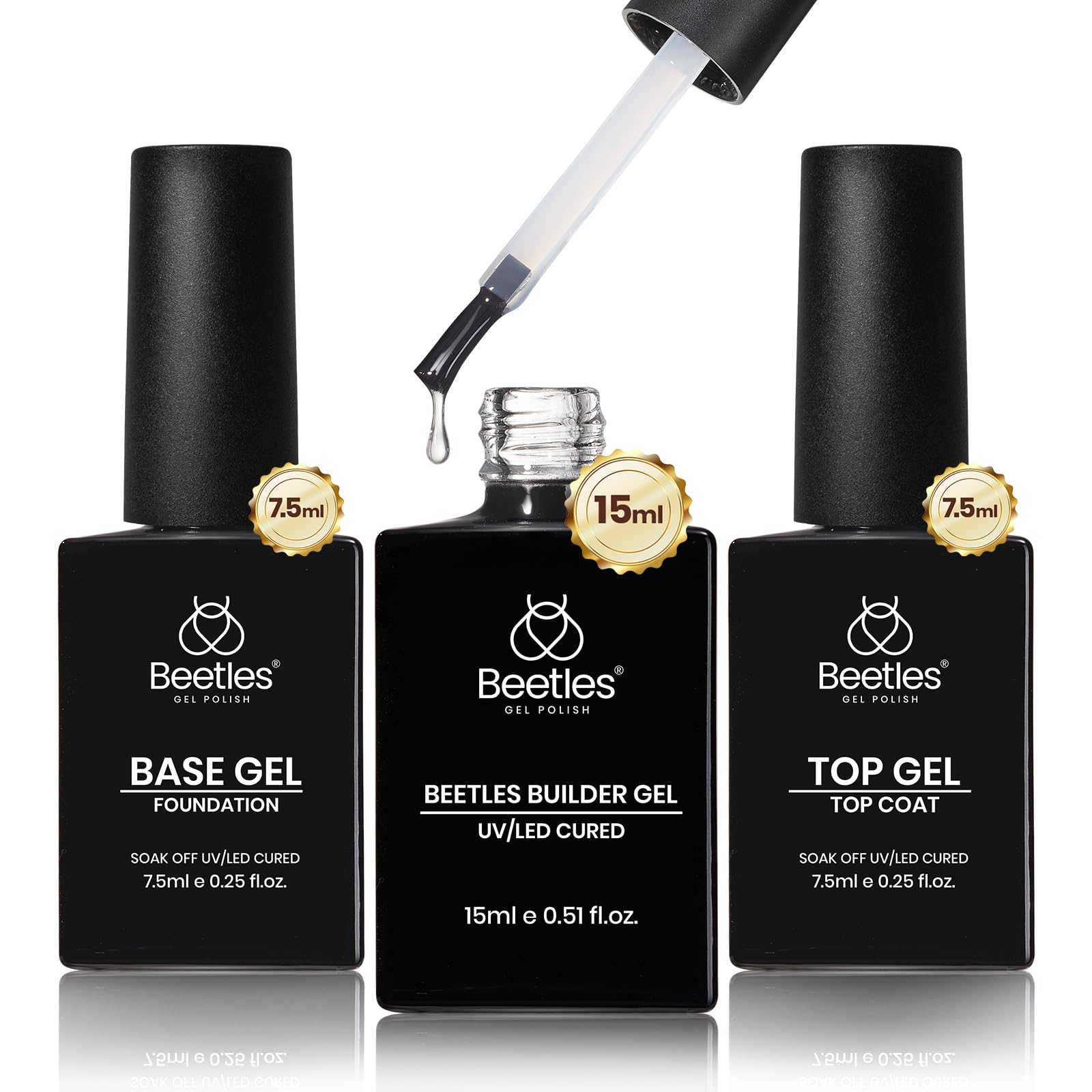 Beetles Builder Gel clear bottle pour for at-home nail enhancements and even application