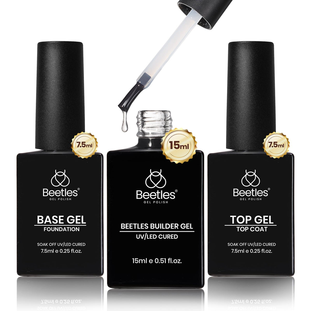 Beetles Builder Gel clear bottle pour for at-home nail enhancements and even application