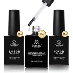 Beetles Builder Gel clear bottle pour for at-home nail enhancements and even application