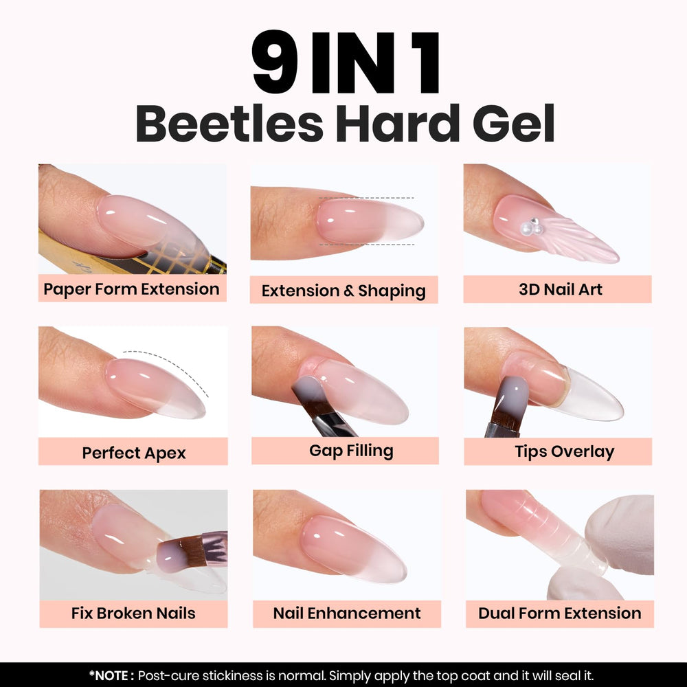 Beetles Builder Gel double-ended nail brush helps clean and sculpt.