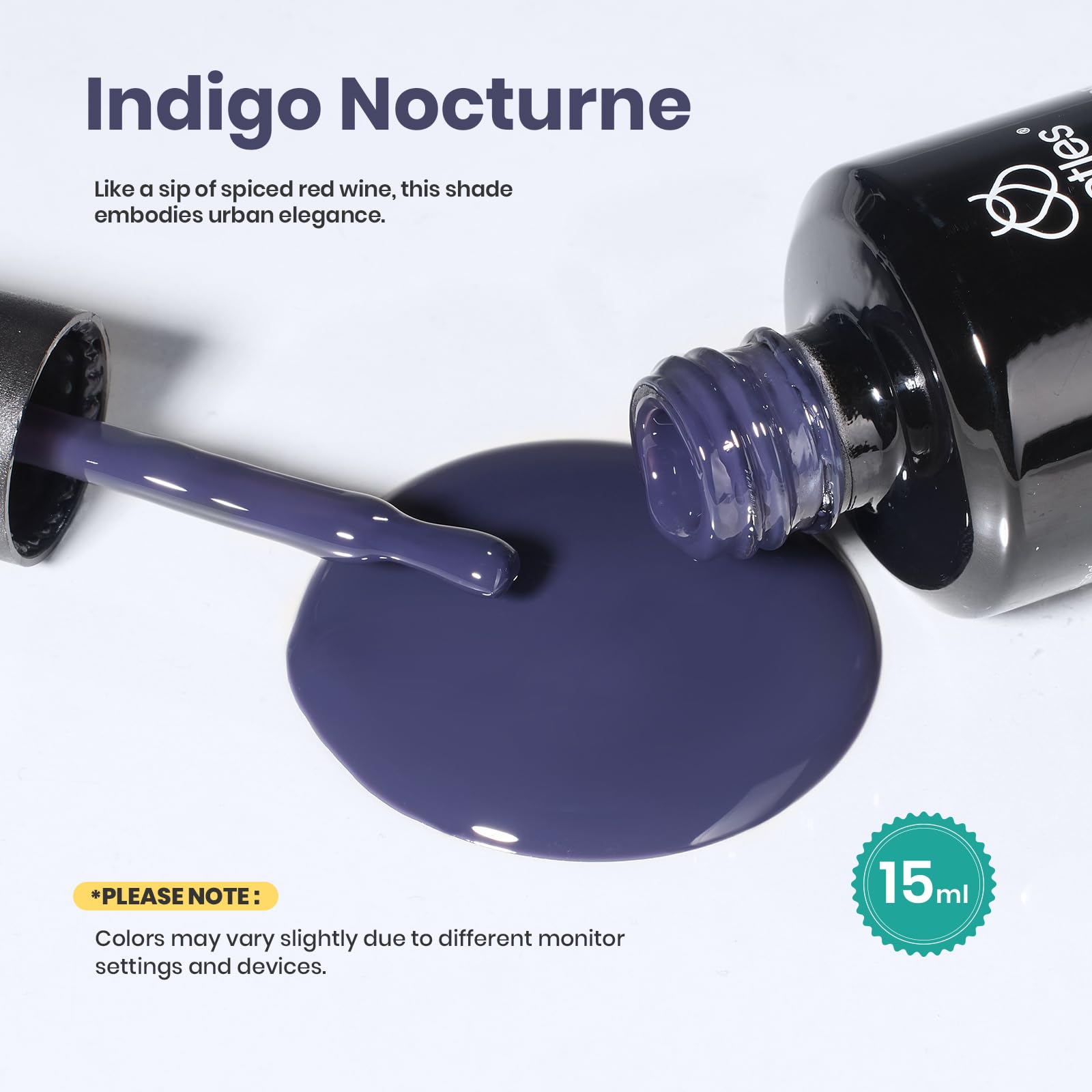 Beetles Builder Gel Indigo Nocturne layering-technique for controlled application.