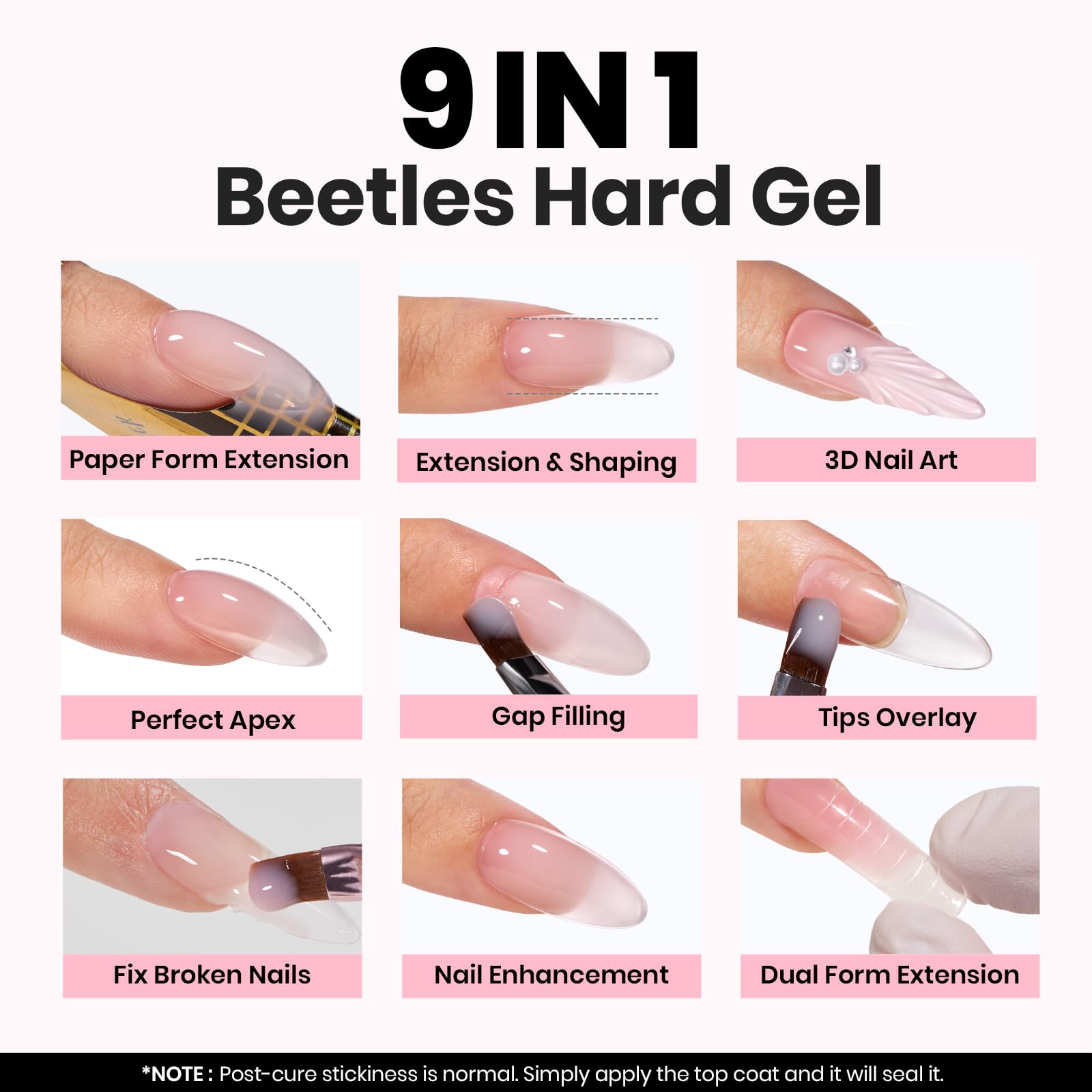 Beetles Builder Gel Kit double-ended nail brush for precise gel application.
