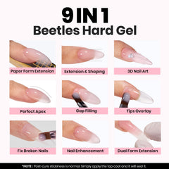 Beetles Builder Gel Kit double-ended nail brush for precise gel application.