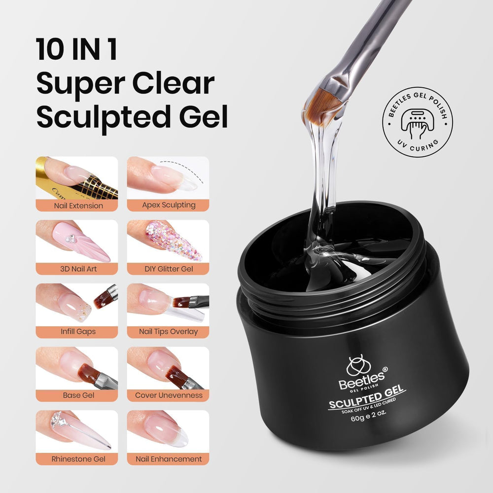 Beetles builder gel kit with nail forms enables precise sculpting and overlays