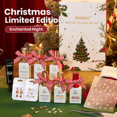 Beetles Builder Gel Kit Silver Glitter Top Coat for festive shine