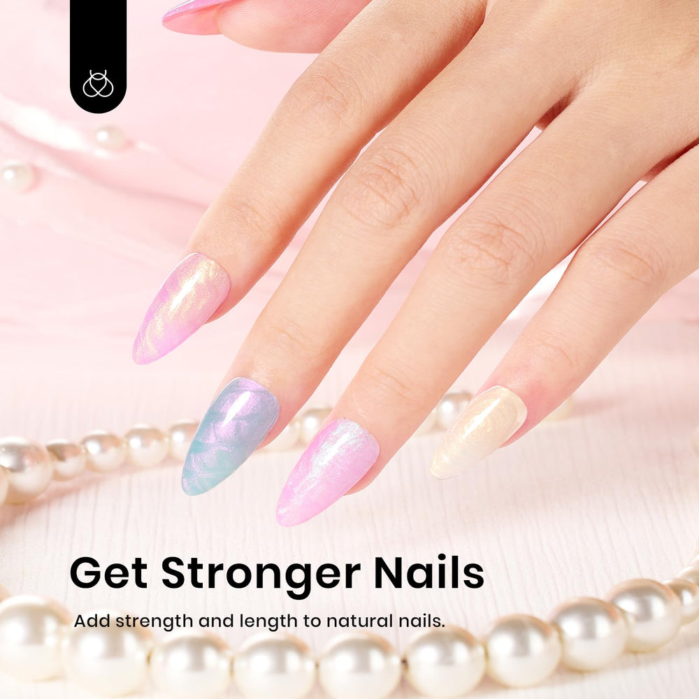 Beetles Builder Gel Nail Art Shell Design highlights delicate patterns for creative nails.