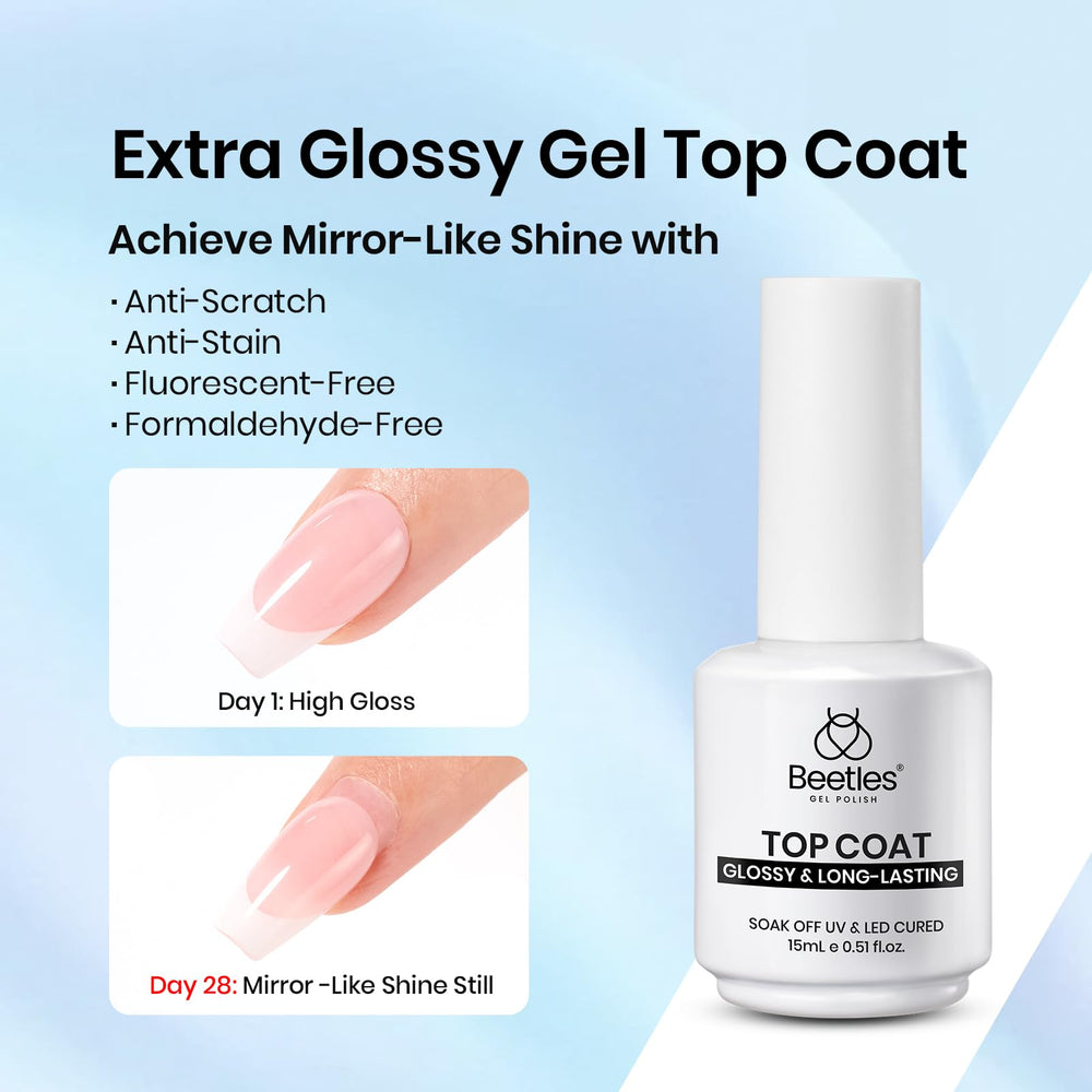 Beetles Builder Gel nail length extension creates confident length and even surface.