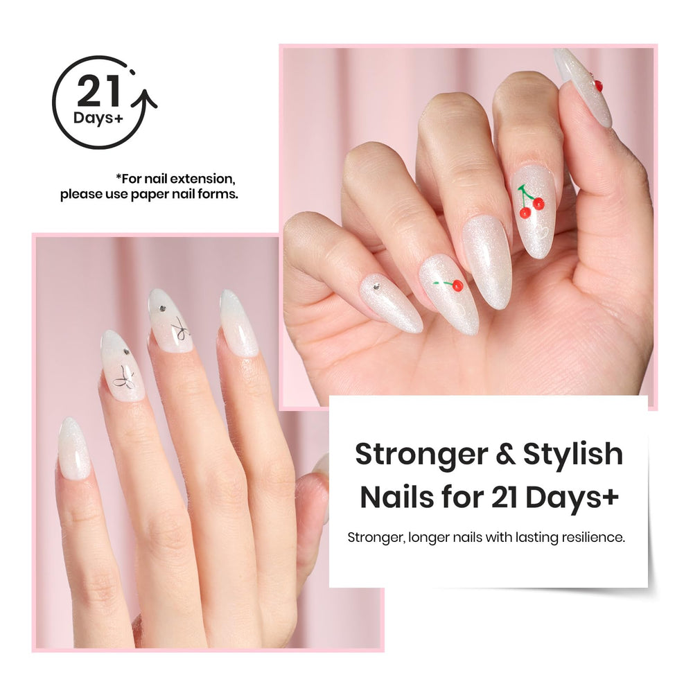 Beetles Builder Gel thickening-extension supports nail length and form with versatile application.