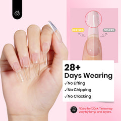 Beetles Builder Gel sculpting emphasizes smooth application for nail extensions