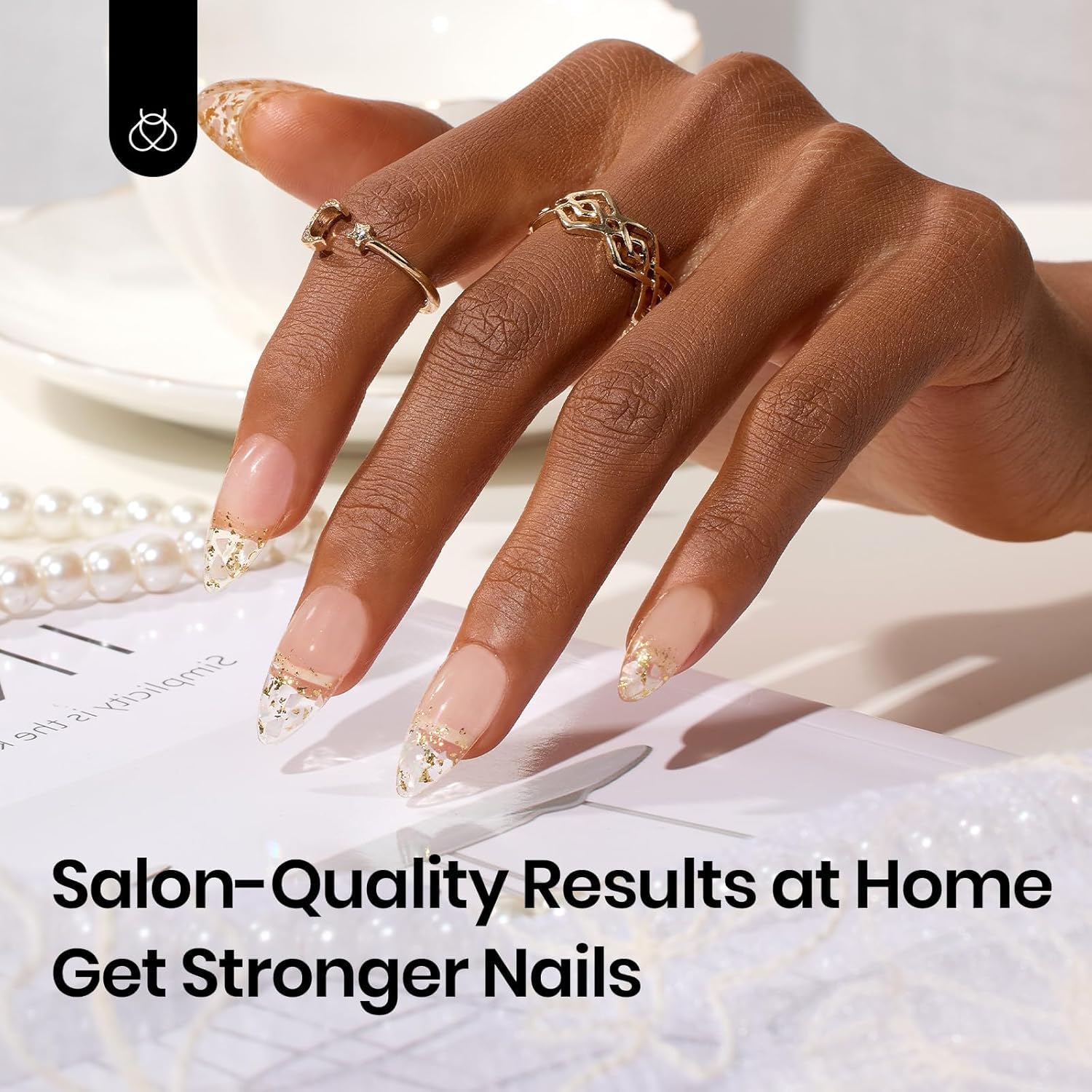 Beetles Builder Gel sealing rhinestones for long-lasting nail art