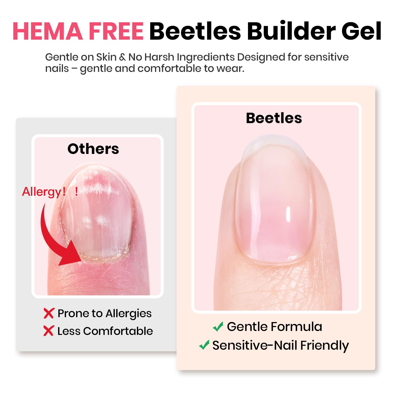 Beetles Builder Gel Set base coat and top coat for adhesion and glossy finish