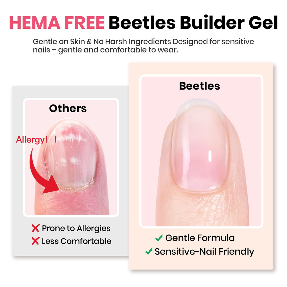 Beetles Builder Gel Set base coat and top coat for adhesion and glossy finish