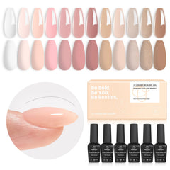 Beetles Builder Gel Set color palette swatches for customizable nails and styles
