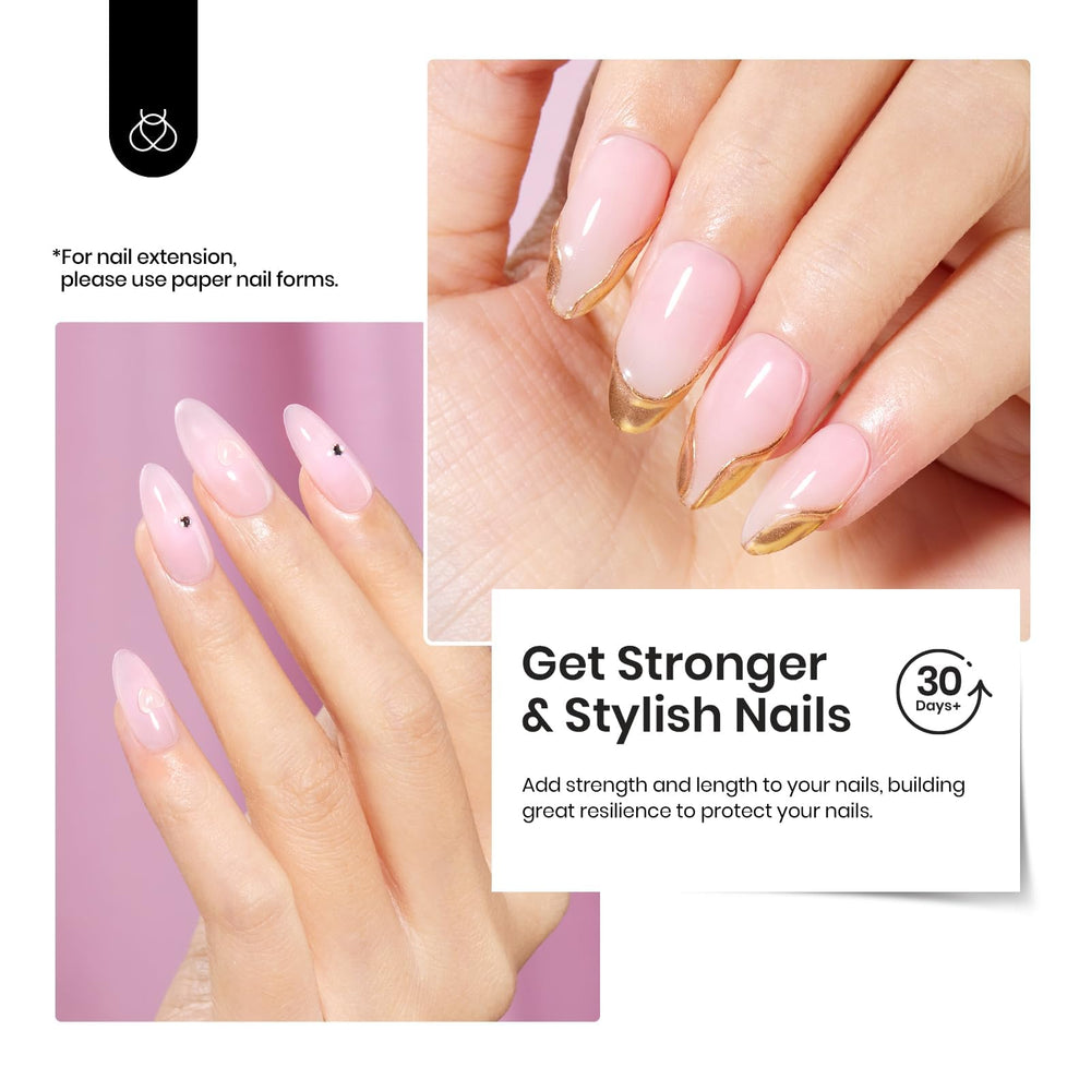 Beetles Builder Gel Set long-lasting wear potential when cured under UV/LED