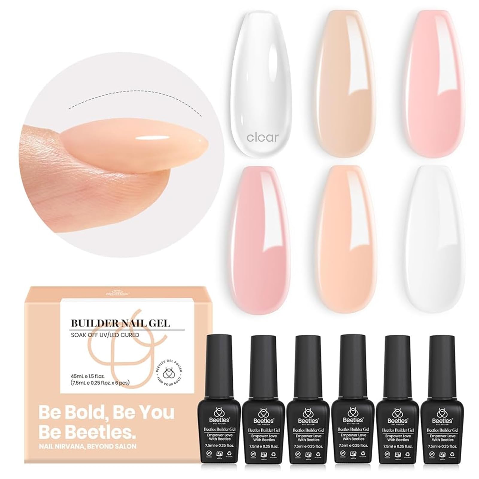 Beetles Builder Gel Set safety warning emphasizes adult-use guidance.