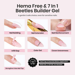 Beetles Builder Gel Set self-leveling formula for smooth, even manicures