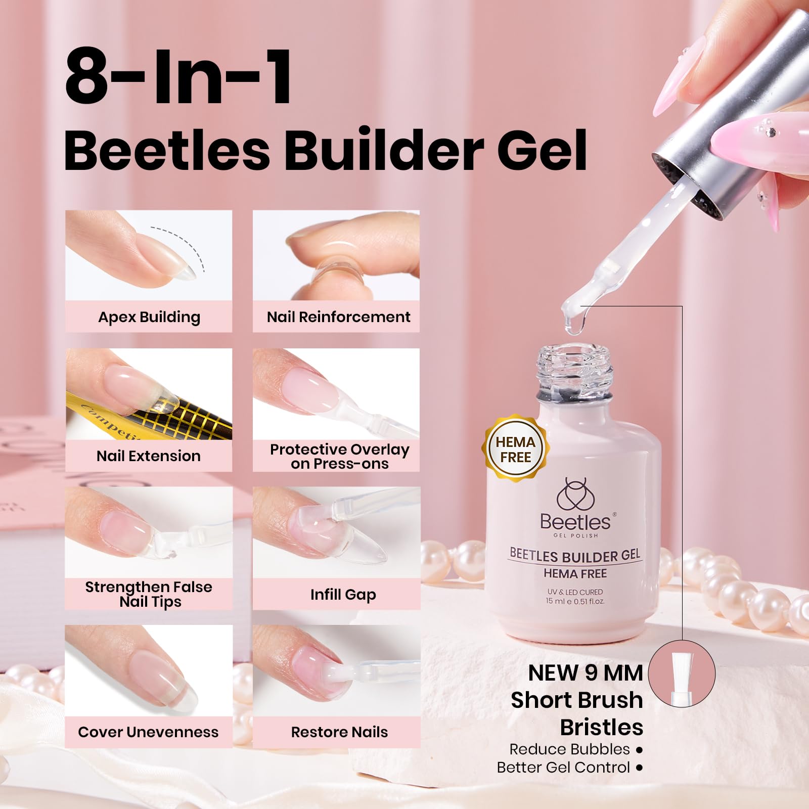 Beetles builder gel sculpt-application shows quick shaping for tip-top nails.