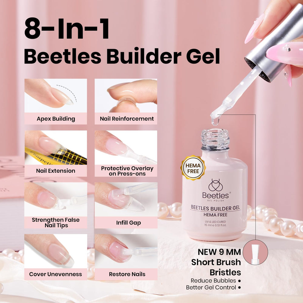 Beetles builder gel sculpt-application shows quick shaping for tip-top nails.