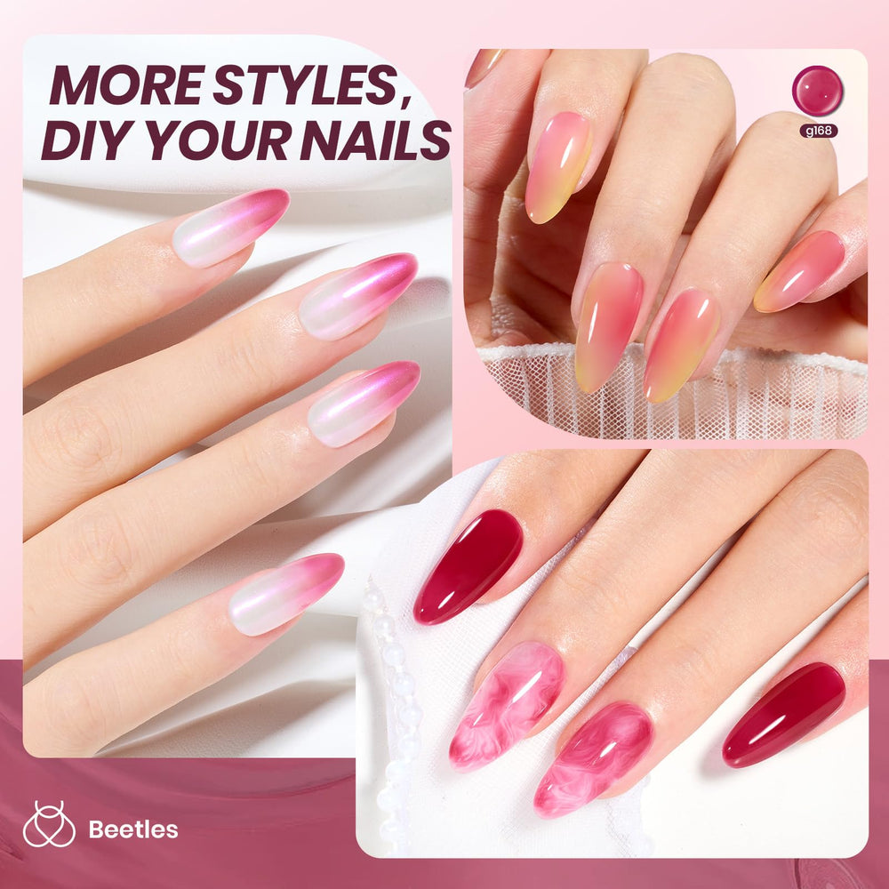 Beetles Burgundy Red gel polish lasts 28+ days with flexible wear