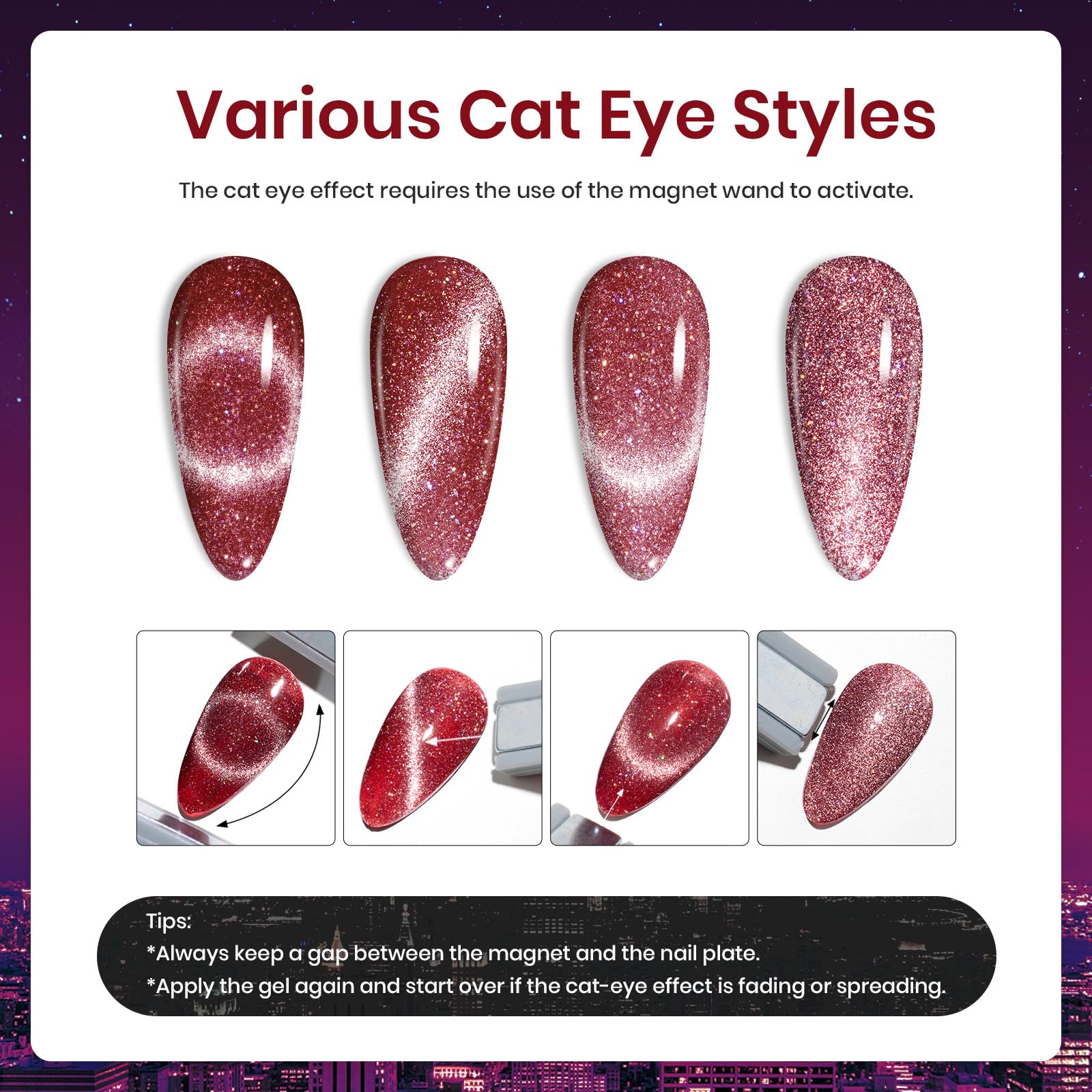 Beetles Cat Eye color c377 luminous purple hues with cat-eye shift
