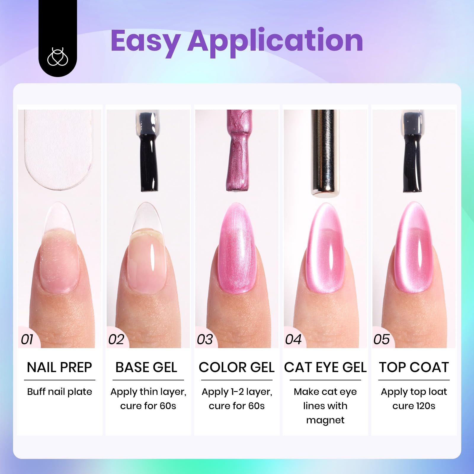 Beetles Cat Eye Gel Nail Polish green shade complements many outfits with a subtle sheen.