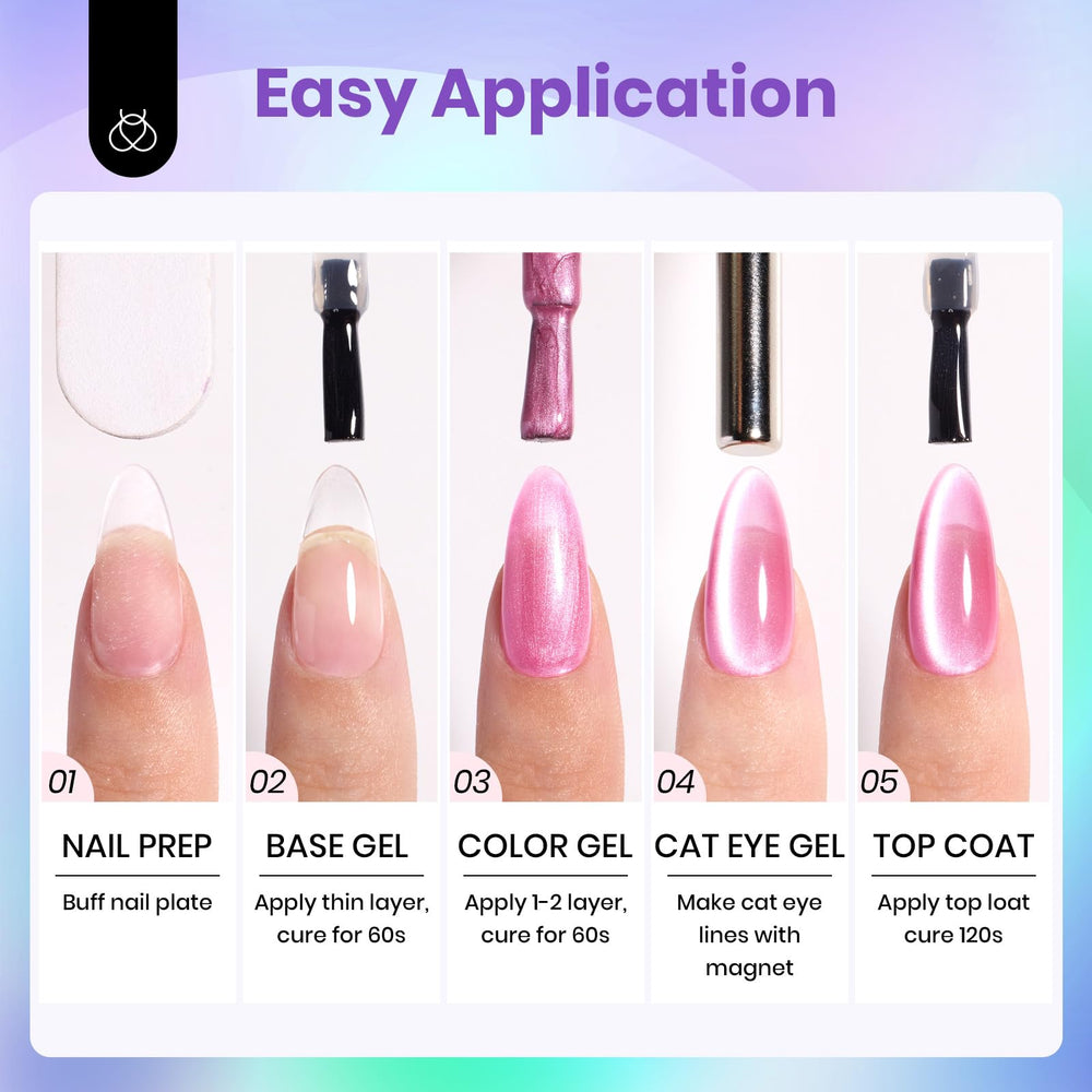 Beetles Cat Eye Gel Nail Polish green shade complements many outfits with a subtle sheen.