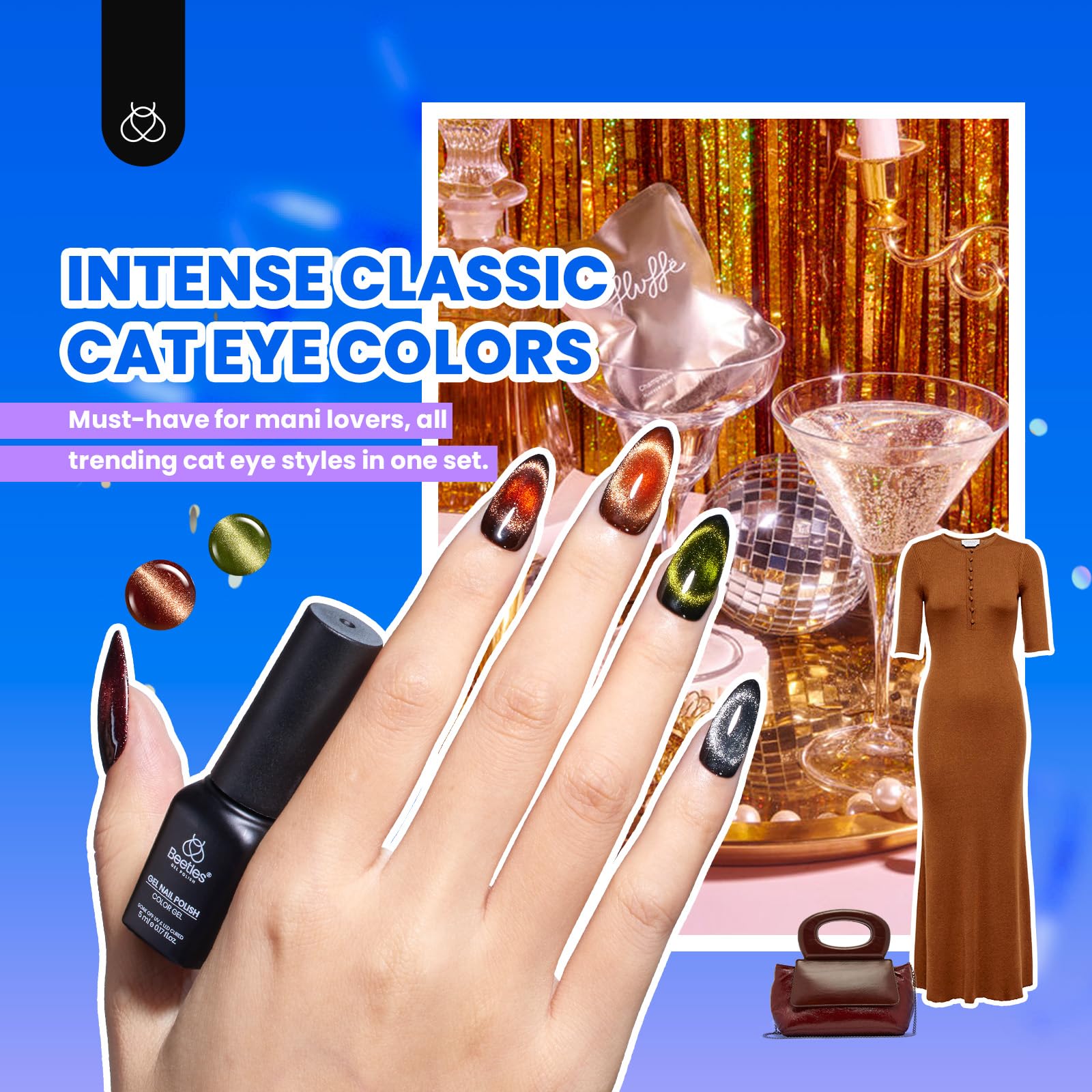 Beetles Cat Eye Gel Nail Polish Kit base coat for strong adhesion