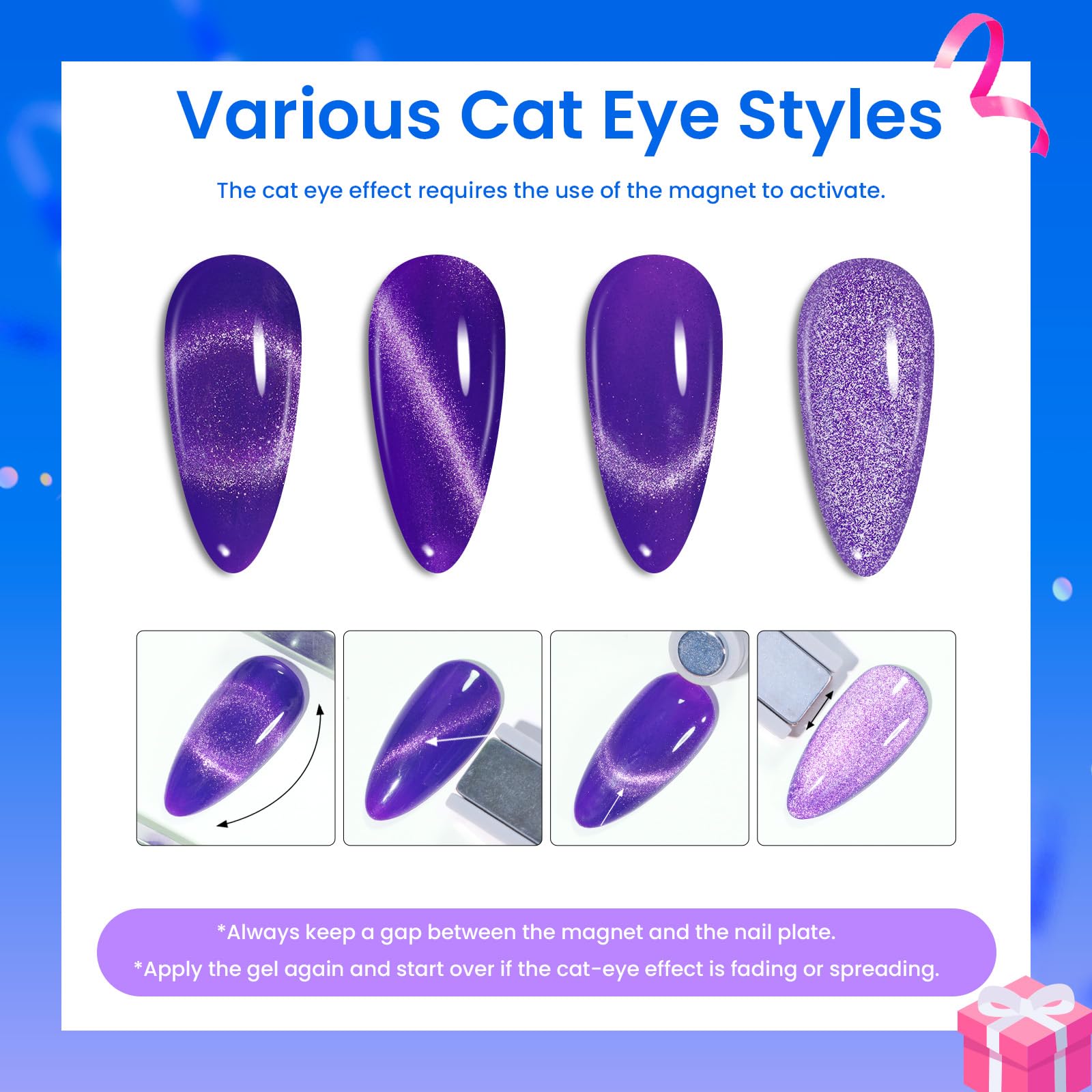 Beetles Cat Eye Gel Nail Polish Kit storage tray to keep tools organized